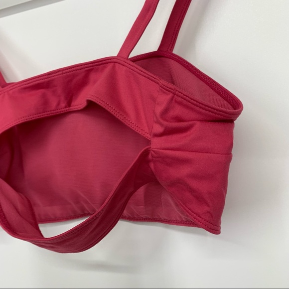 Free People Movement Rosey Pink Bandeau Popover Sports Bra With Cutout Back New - Picture 9 of 16
